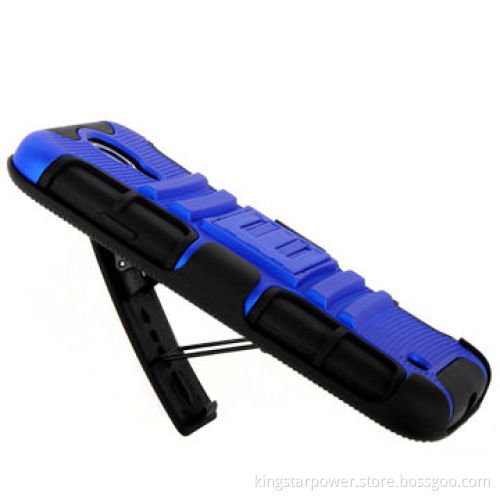 Hybrid PC+Silicone Kickstand Phone Case with Swivel Belt-Clip and Holster for Samsung Galaxy S4